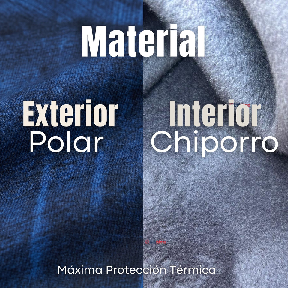 Calza Polar Con Chiporro Palazzo Mujer Elasticada Térmica Azul