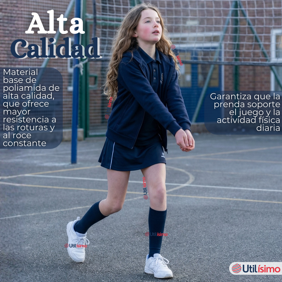 Polerón Escolar Polar Con Capucha Niña Unisex Azul 5 a 12 años