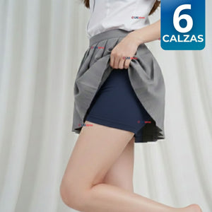 Pack 6 Calzas Cortas Escolar Pata Deportivas Juvenil Color Azul
