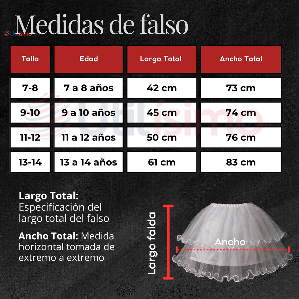 Falso Para Faldas Niña Traje Típico Fiestas Patrias