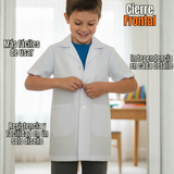 Cotona Delantal Escolar Blanca Niño Niña Unisex Bata