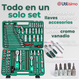 Set Caja De Herramientas 216 Piezas Dados Y Llaves Acero Cromo
