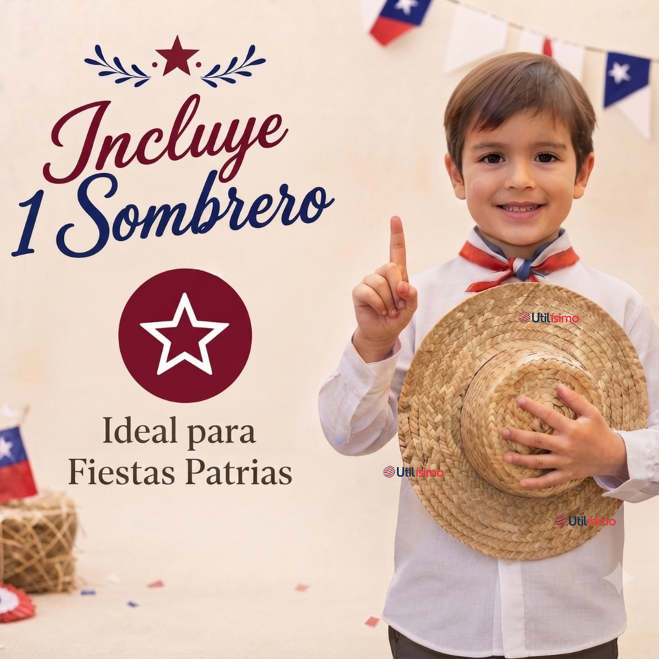 Sombrero Chupalla Huaso Niño Fiestas Patrias