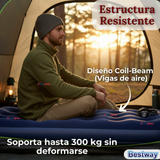 Colchón Inflable 2 Plazas Camping Más Inflador Y Dos Almohadas Bestway