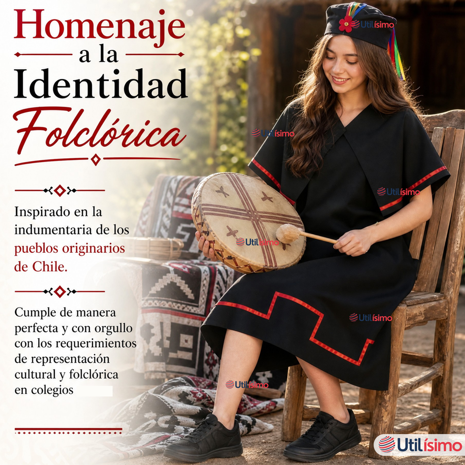 Traje Típico Vestido Mapuche 3 Piezas Juvenil Fechas Patrias
