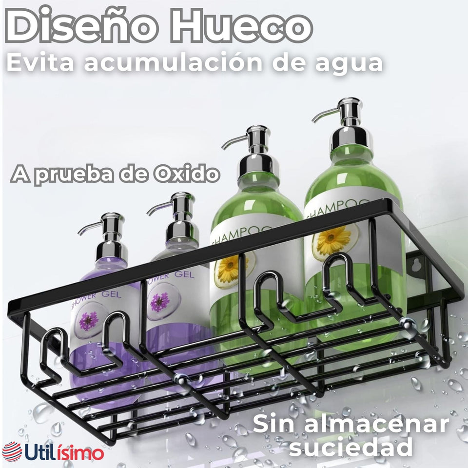 Set Organizador de Ducha 5 Piezas Acero Inoxidable Instalación Adhesiva