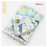 Set Manta Frazada Polar Para Bebé Niño + Peluche de Apego