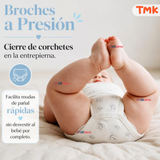 Pack 5 Bodys Manga Corta %100 Algodón Tedmimak Niño Blue Jungle