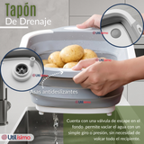 Tabla De Picar Plegable  3 En 1 Drenaje Multiuso Cocina Silicona