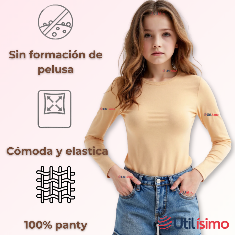 Camiseta De Panty Elástica Transpirable Manga Larga Nylon Segunda Piel
