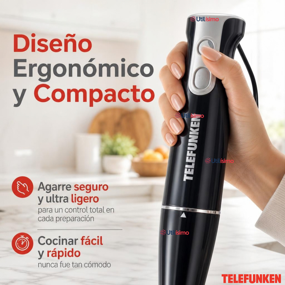 Batidora de inmersión Telefunken SmartMix 2000 negra 500W