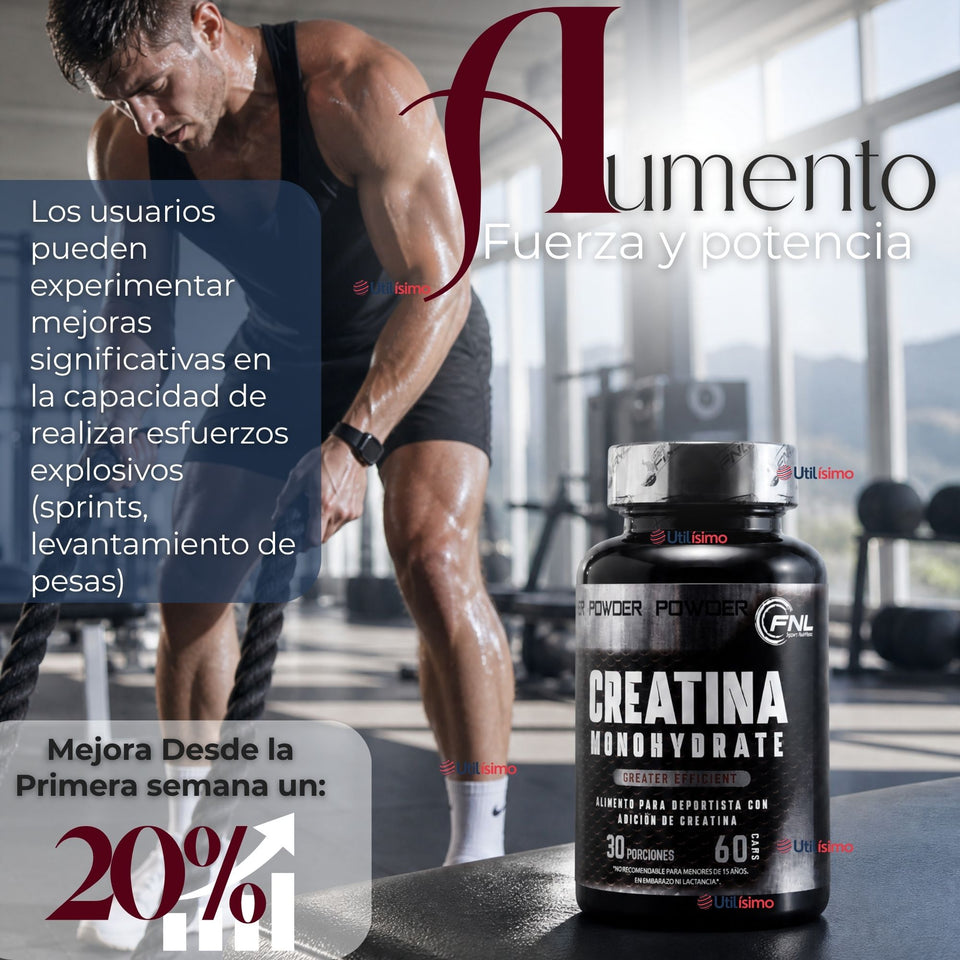 Creatina Monohidratada 60 Capsulas FNL 500 Mg Suplemento Deportivo