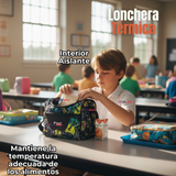 Mochila Escolar Kit Con Estuche y Lonchera 43cm Tela Oxford Rock Star Niño