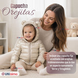 Parka Bebé Niña Beige Térmica Acolchada Con Orejitas Sweet Winter