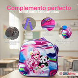Mochila Bolso Escolar Diseño 3D + Estuche + Lonchera 40Cm Niña Tela Oxford Friends Forever