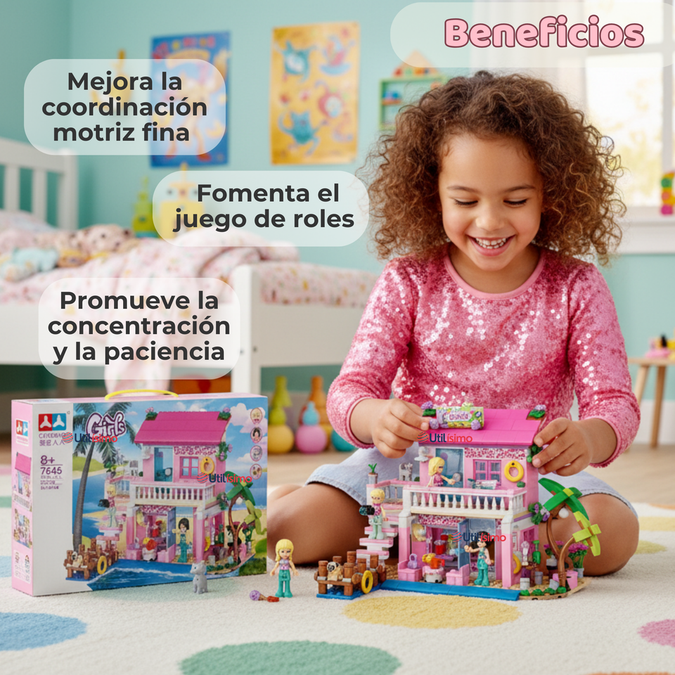 Set De Bloques Didácticos Juguete Niña Casa de Muñecas 474 Piezas