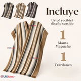 Poncho Manta Mapuche Juvenil Fiestas Patrias