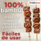 Pack 45 Piezas Brochetas Para Anticuchos Pinchos Bambú Palillos 30cm