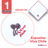 Pañuelo Baile Cueca 45CM Bordado Espuelas Fiestas Patrias