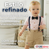 Conjunto de Vestir con Tirantes Camisa Pantalón Corto Algodón Niño