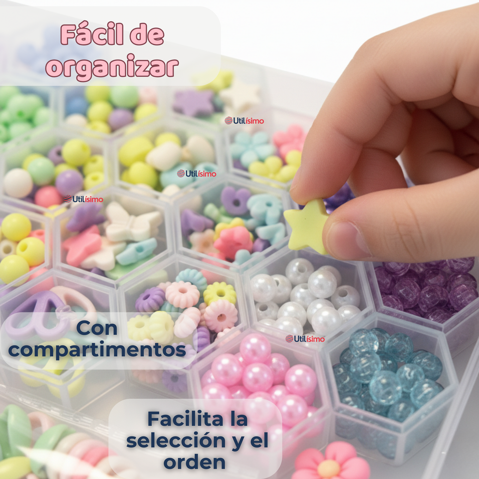 Set De Mostacillas Bisuteria Juguete Kit Para Armar Crear Pulseras Y Collares Niña