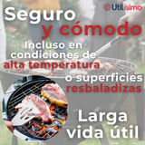Kit Parrillero 3 Piezas Pinza Espátula Tenedor Para Asados Acero Inoxidable