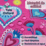 Mochila Escolar Con Estuche 36cm Tela Oxford Impermeable Niña