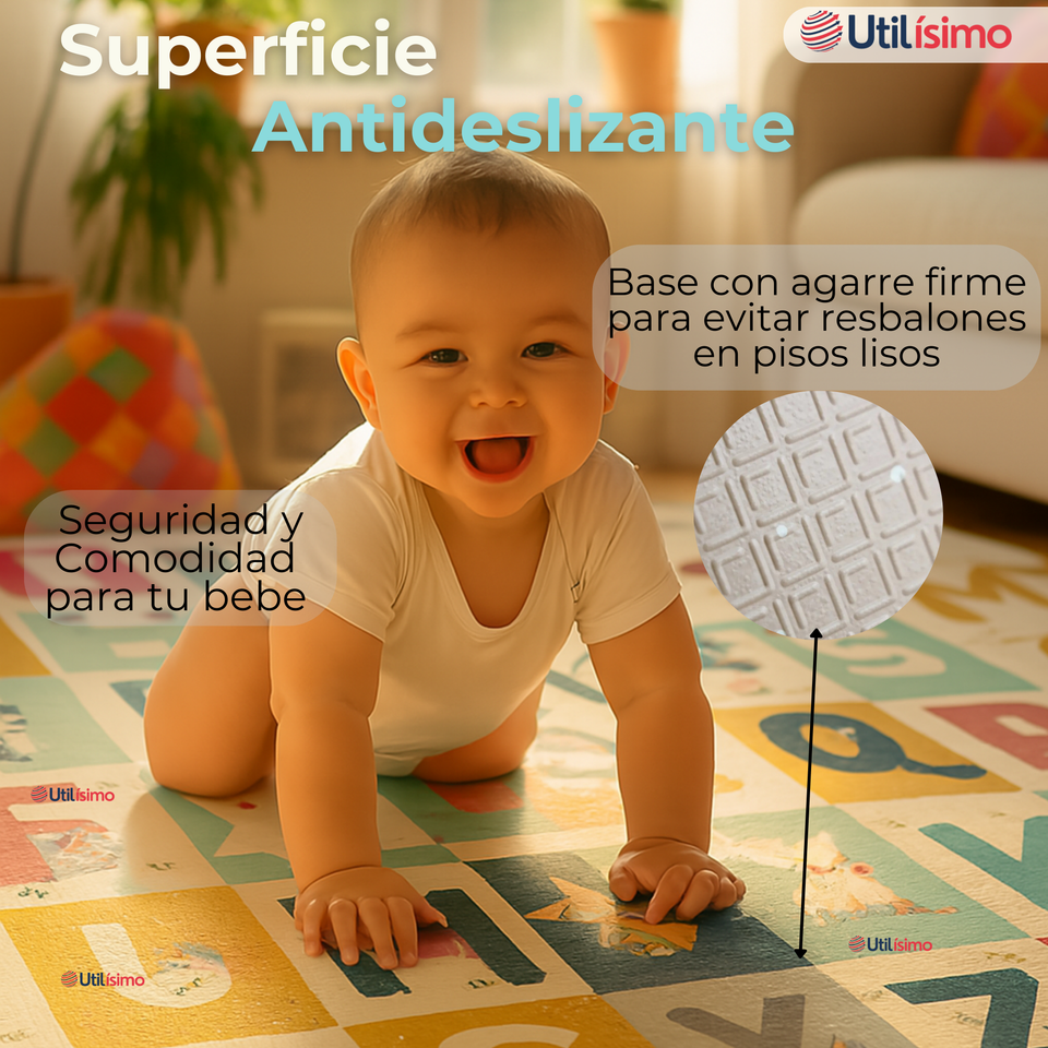 Alfombra Antigolpe Tapete Plegable Reversible para Bebés 200cm Surtido