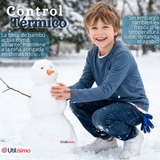 Pack 3 Poleras Camisetas Bambú Claro Oscuro Cuello Redondo Primera Capa Manga Larga Niño