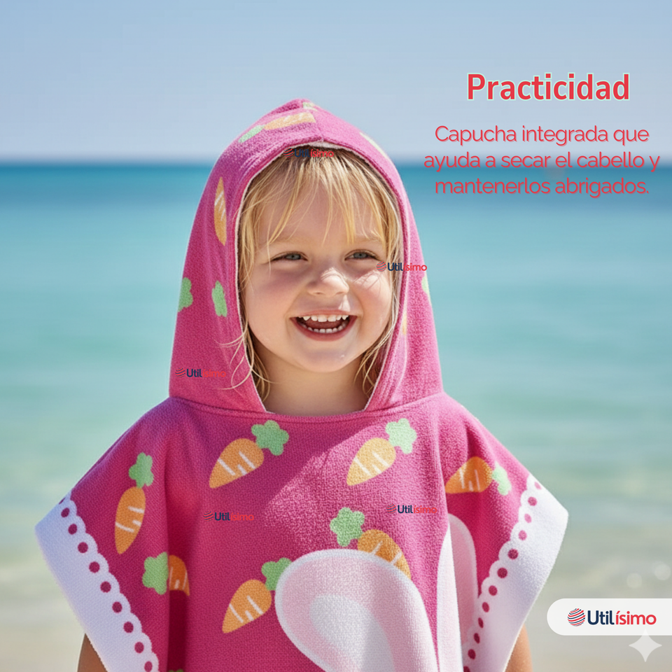 Toalla De Baño Playa Con Capucha Niño y Niña Diseños