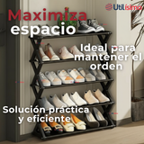 Zapatero Organizador 5 Niveles Desmontable Resistente 65x42x20cm Negro