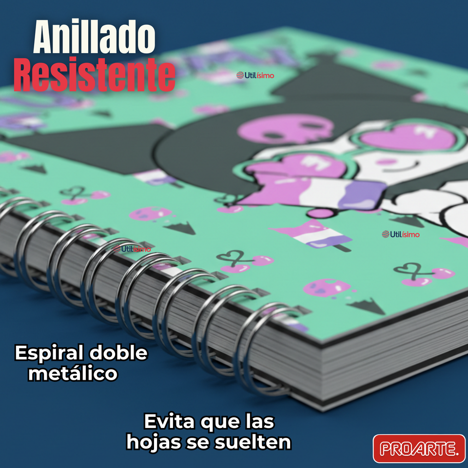 Pack 10 Cuadernos Universitarios Kuromi Proarte 7mm 100 Hojas Diseños Surtidos
