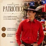 Camisa Roja Huaso Hombre Clásica Regular Fit Fiestas Patrias