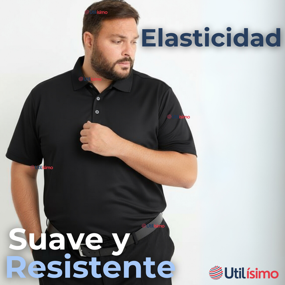 Polera Pique Premium 200g Manga Corta 100% Algodón Textura Suave Chemise Negro Hombre