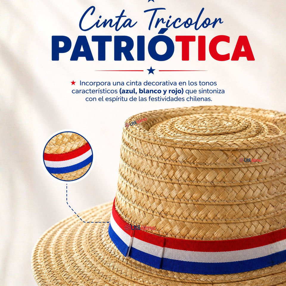 Sombrero Chupalla Huaso Juvenil Fiestas Patrias Chile Adulto