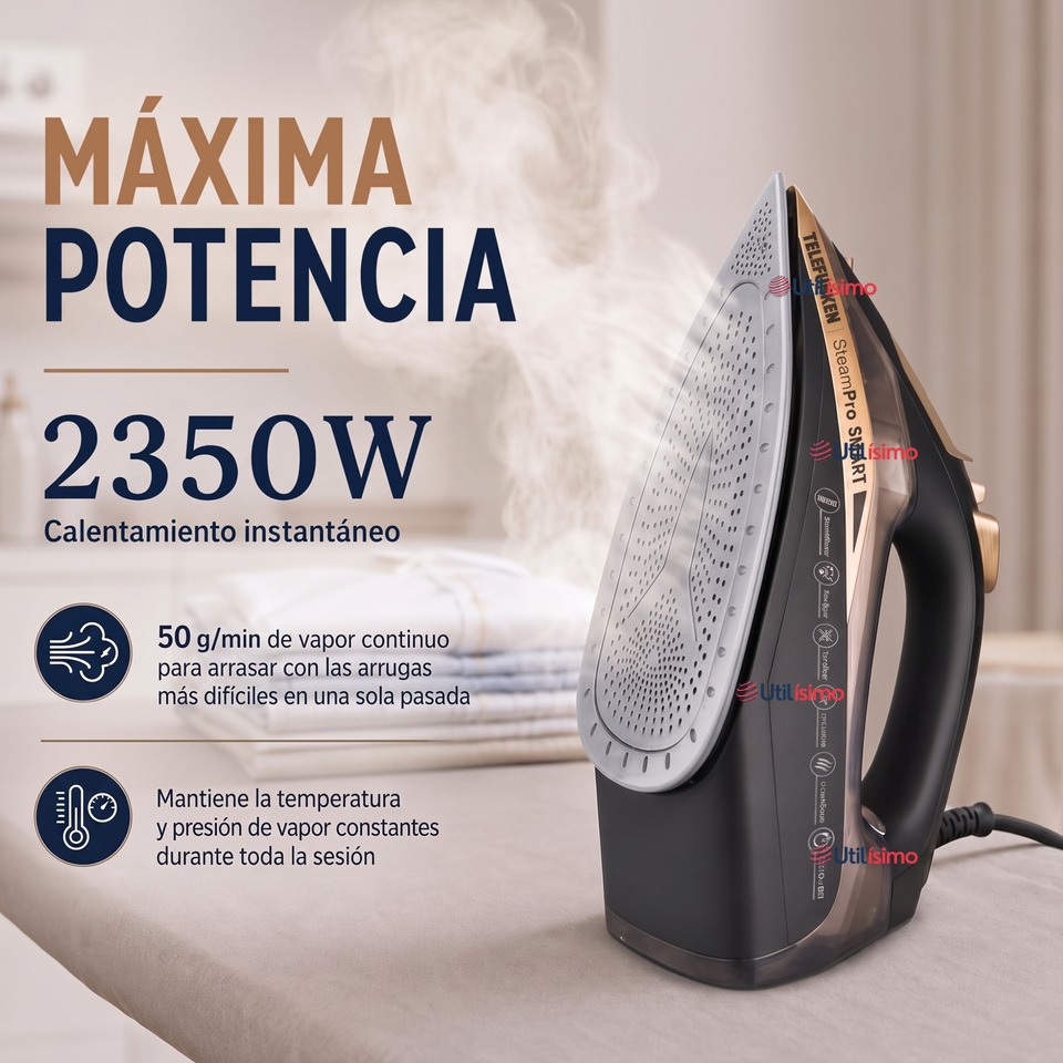 Plancha A Vapor Telefunken Steampro Smart 2200W Negro