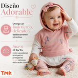 Conjunto 2 Piezas Polerón con Capucha y Pantalón 100% Algodón Bebé Niña Tedmimak Sweet flowers