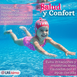 Gorro Gorra Natación Baño Diseño Tiburón Silicona Colores Surtidos 3 Años En Adelante Niña