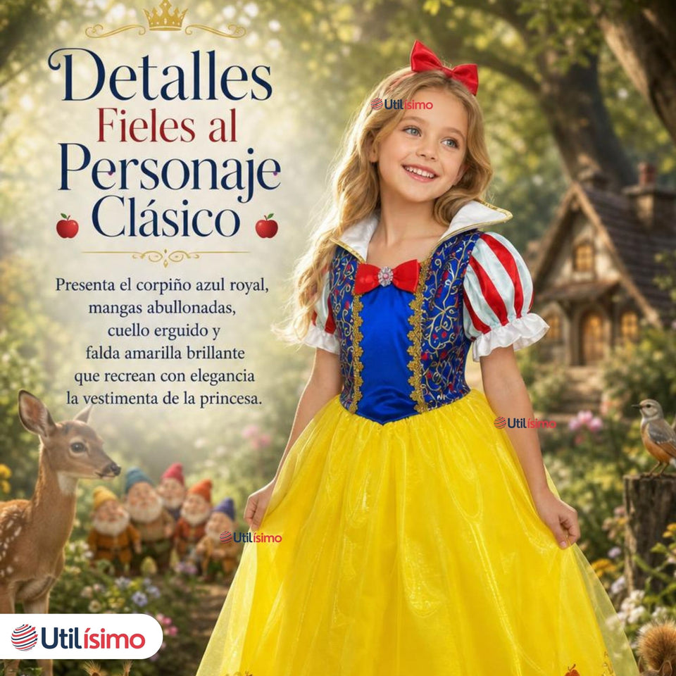 Disfraz Princesa Blancanieves Con Cintillo Niña