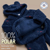 Buzo Polerón Conjunto Polar Niño Unicolor Azul