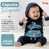 Conjunto 2 Piezas Polerón y Buzo 100% Algodón Tedmimak Bebé Niño Brooklyn