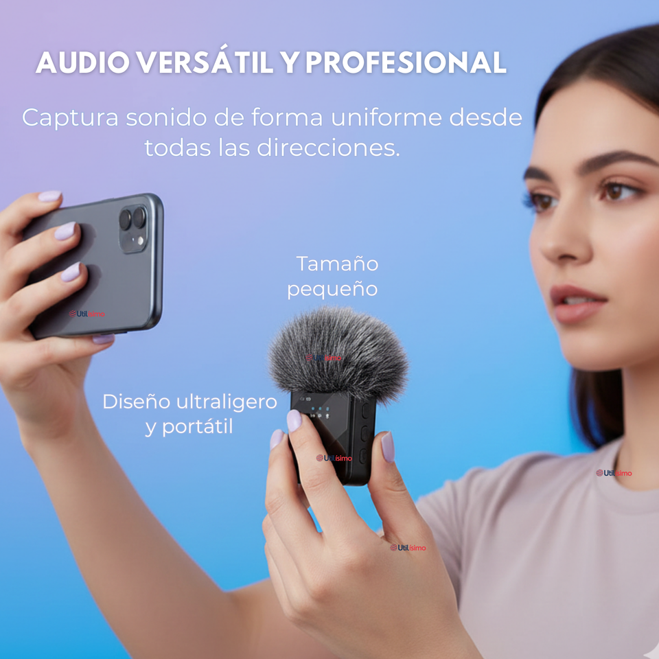 Pack 2 Micrófonos Inalámbrico 3 En 1 Para Celular iPhone Android Profesional Lavalier