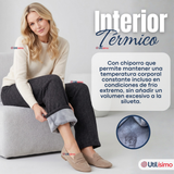 Calza Polar Con Chiporro Palazzo Mujer Elasticada Térmica Negro Jeans