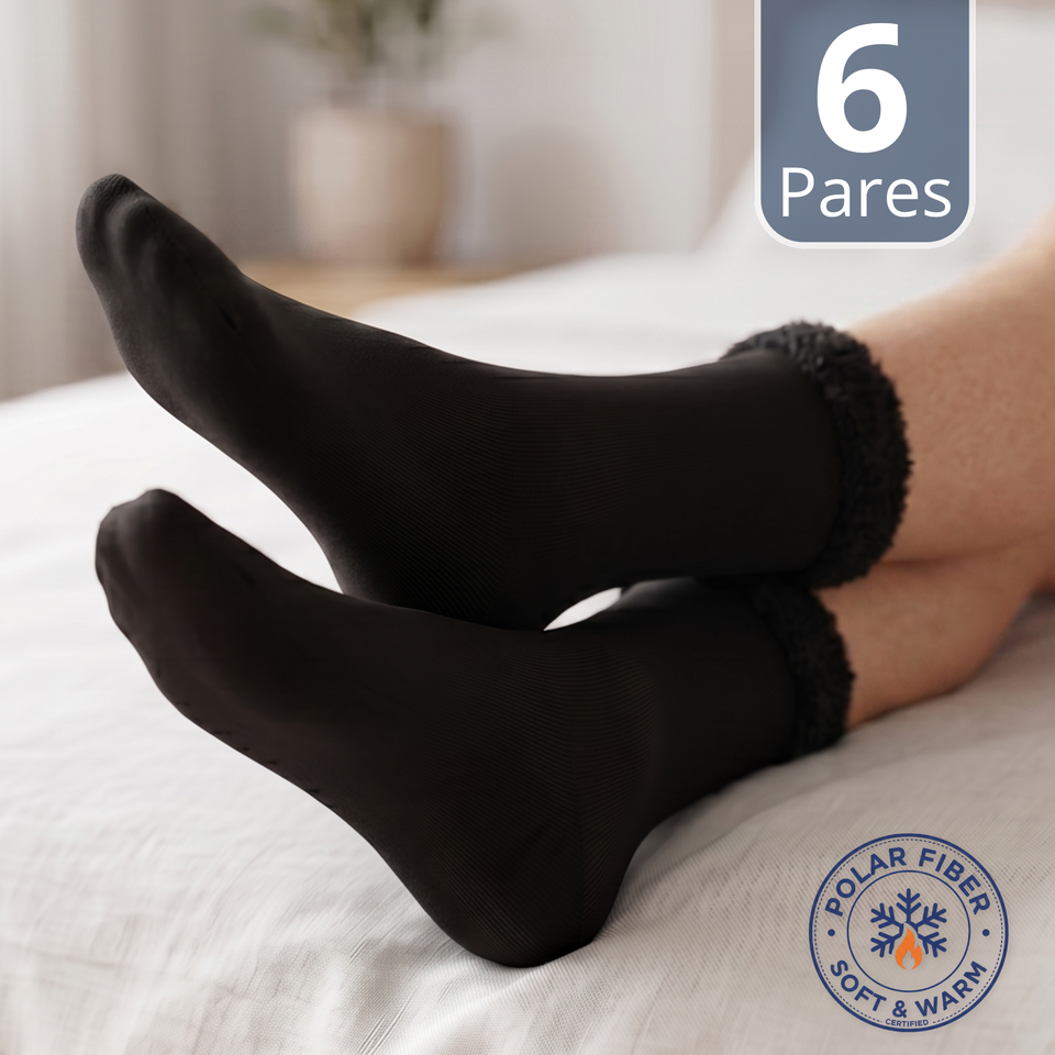 Pack 6 Pares Calcetines Chiporro Mujer Ultra Térmico Negro Invierno Polar