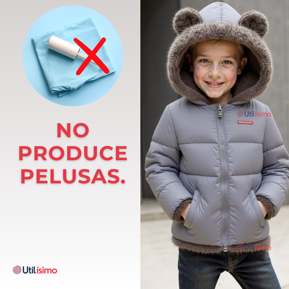 Parka Con Capucha Mangas Larga Niño Grey