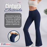 Calza Polar Con Chiporro Palazzo Mujer Elasticada Térmica Azul Marino
