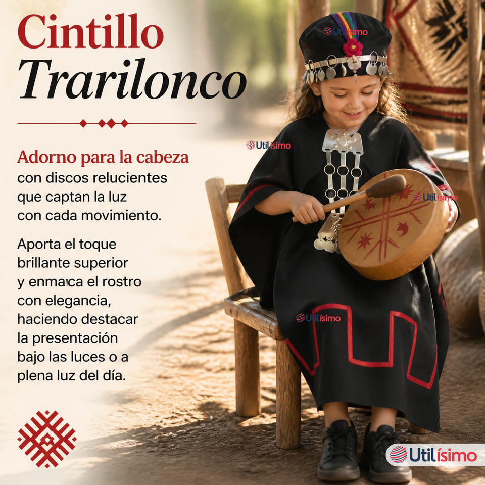 Pack 3 Trajes Típicos Vestido Mapuche Completo 5 Piezas Niña Fiestas Patrias