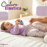 Conjunto 2 Piezas Buzo Pantalón Y Polerón Con Capucha Tela Plush Lila Bebé Niña