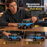 Puzzle 3D Jeep 4x4 Azul de Madera 132 Piezas Juguete Armable