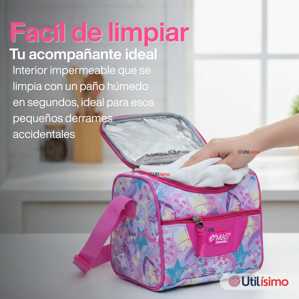 Mochila Bolso Escolar + Estuche + Lonchera 43Cm Niña Tela Oxford Pastel Dreams